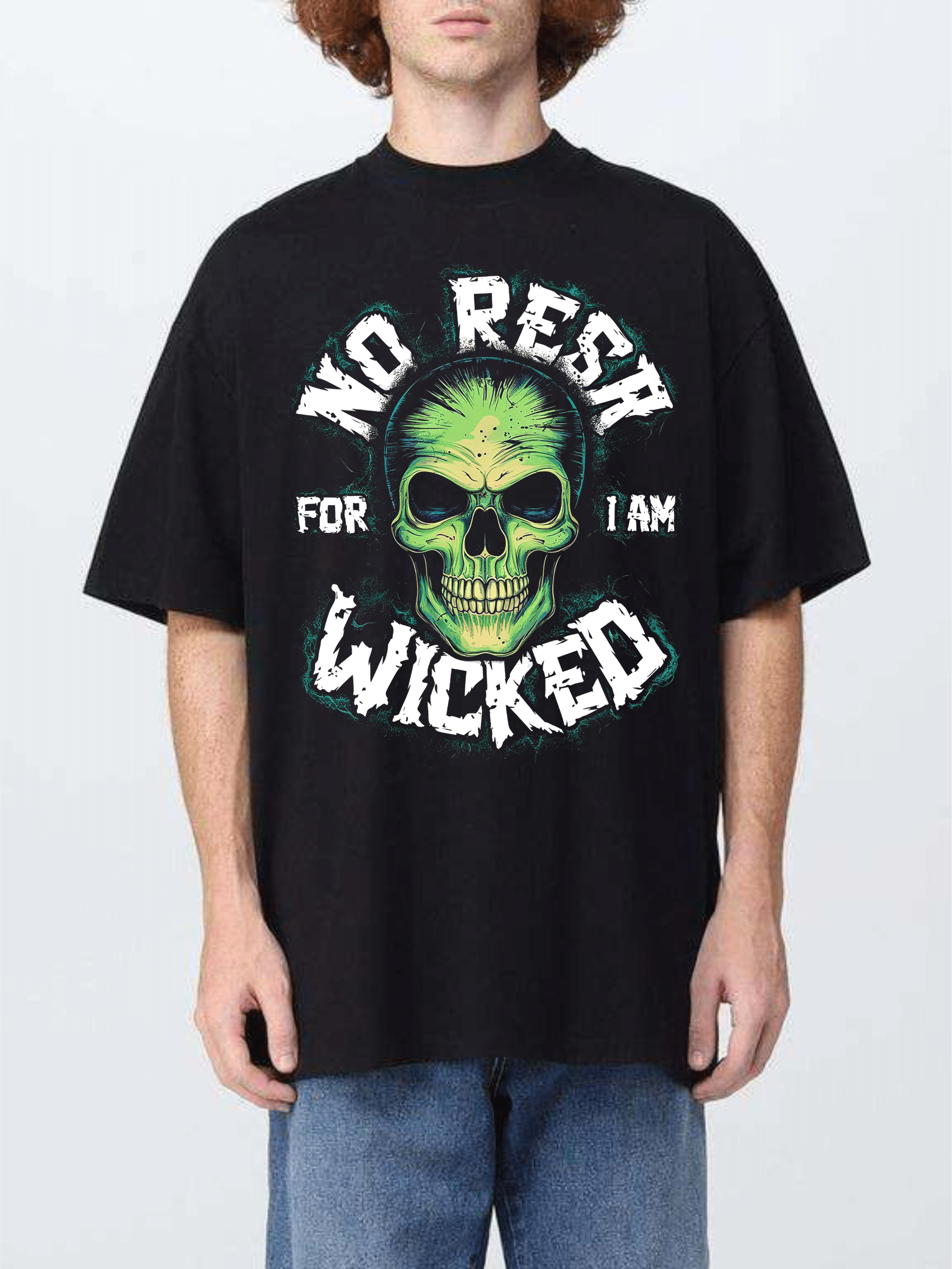 мъжка тениска Wicked, тениска с Wicked дизайн, стилна мъжка тениска, тениска с изразителен печат, тениска с DTF печат, оригинален дизайн тениска