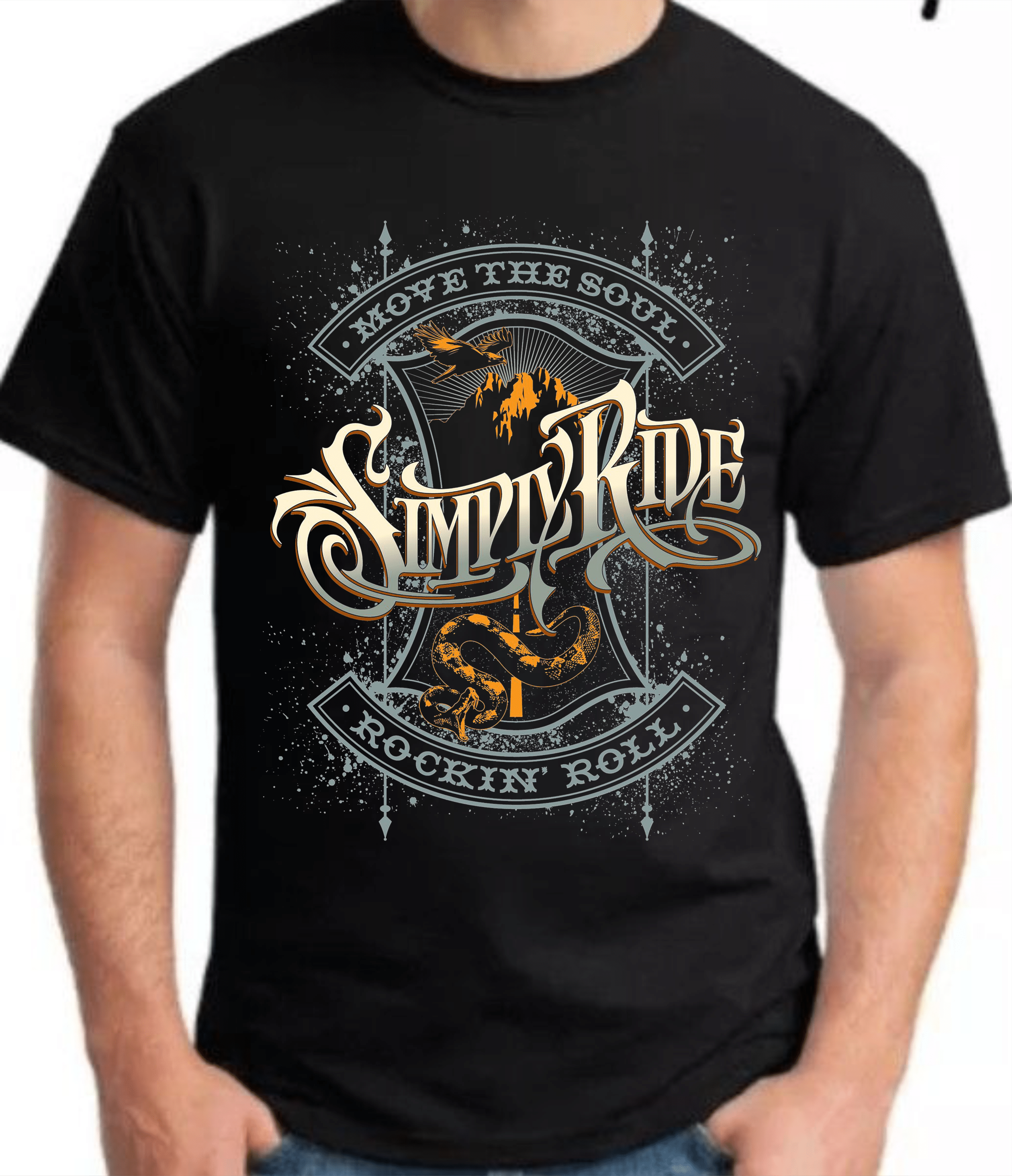 мъжка тениска Simple Ride, тениска с минималистичен дизайн, тениска с Simple Ride печат, стилна мъжка тениска, тениска с DTF печат, удобна мъжка тениска