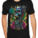 мъжка тениска Colorful Monster, тениска с чудовище, тениска с цветно чудовище, стилна мъжка тениска, тениска с DTF печат, ярък дизайн тениска