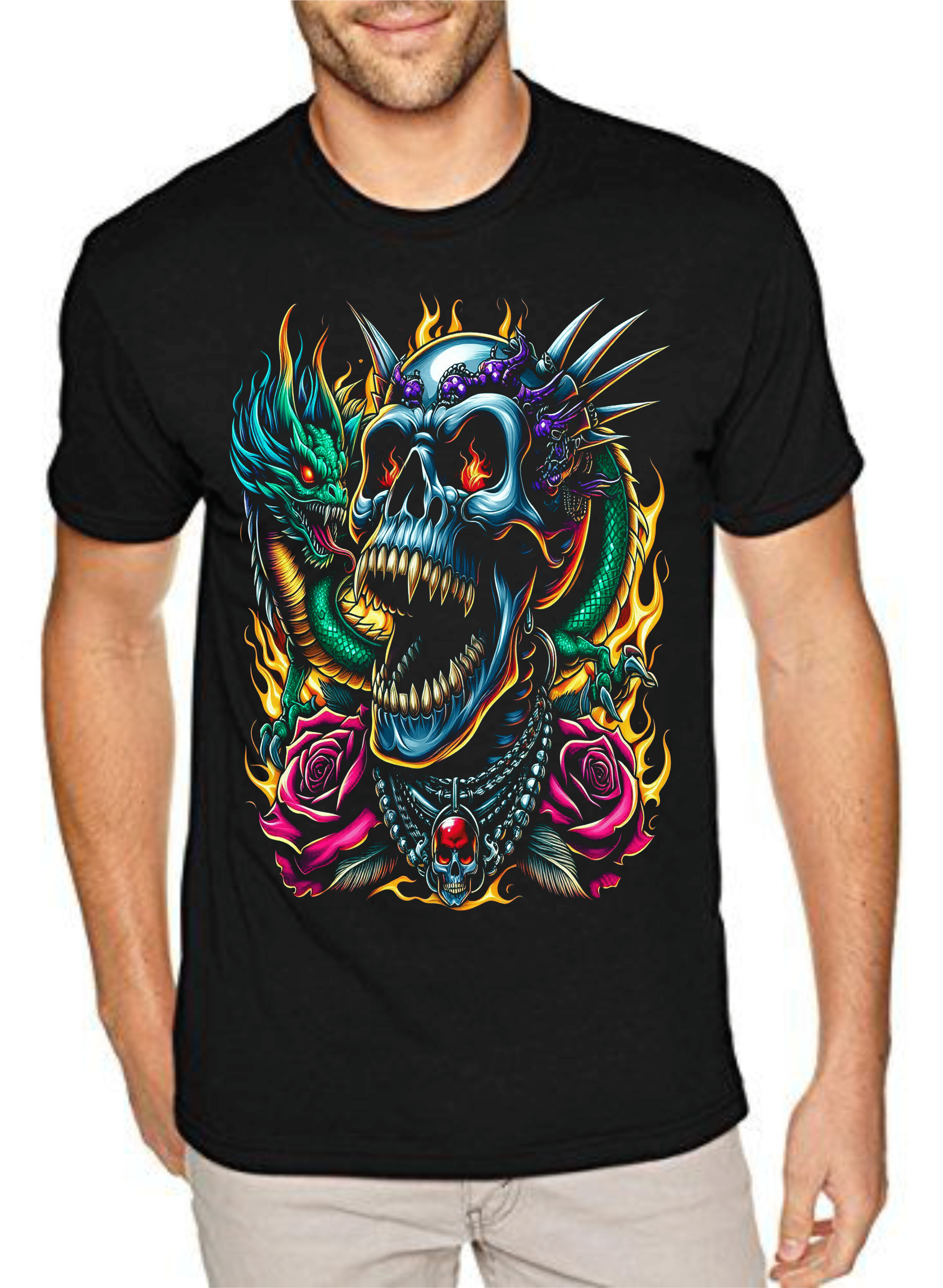 мъжка тениска Colorful Monster, тениска с чудовище, тениска с цветно чудовище, стилна мъжка тениска, тениска с DTF печат, ярък дизайн тениска