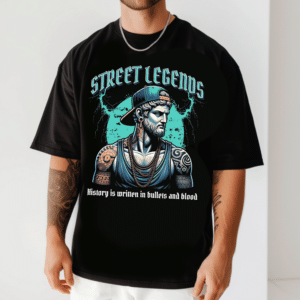 мъжка тениска Street Legends, тениска с легенди на улицата, стилна мъжка тениска, тениска с градски дизайн, тениска с DTF печат, уникален дизайн тениска
