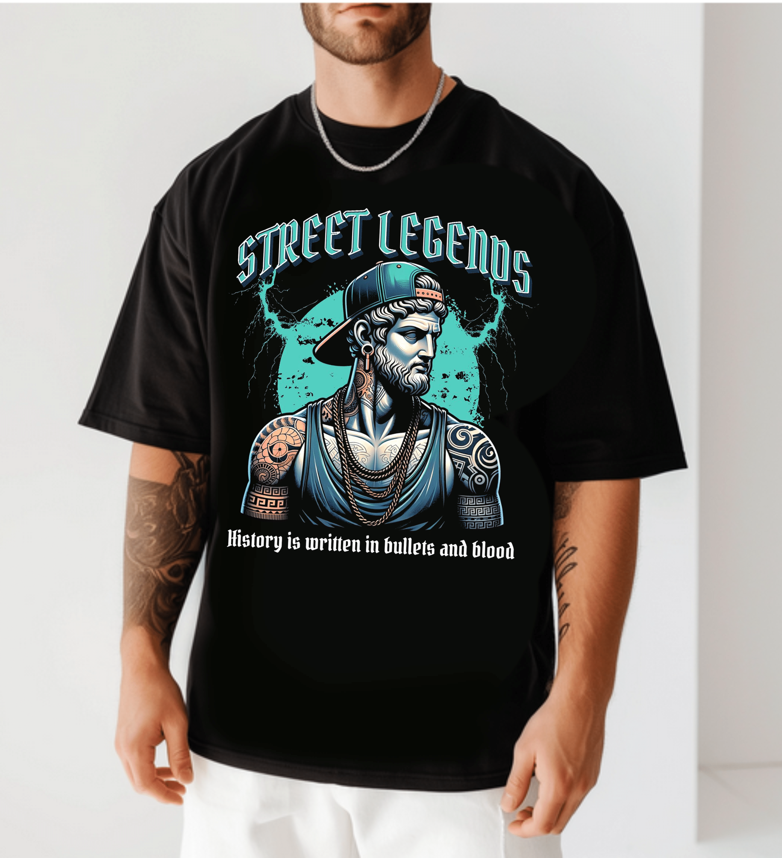 мъжка тениска Street Legends, тениска с легенди на улицата, стилна мъжка тениска, тениска с градски дизайн, тениска с DTF печат, уникален дизайн тениска