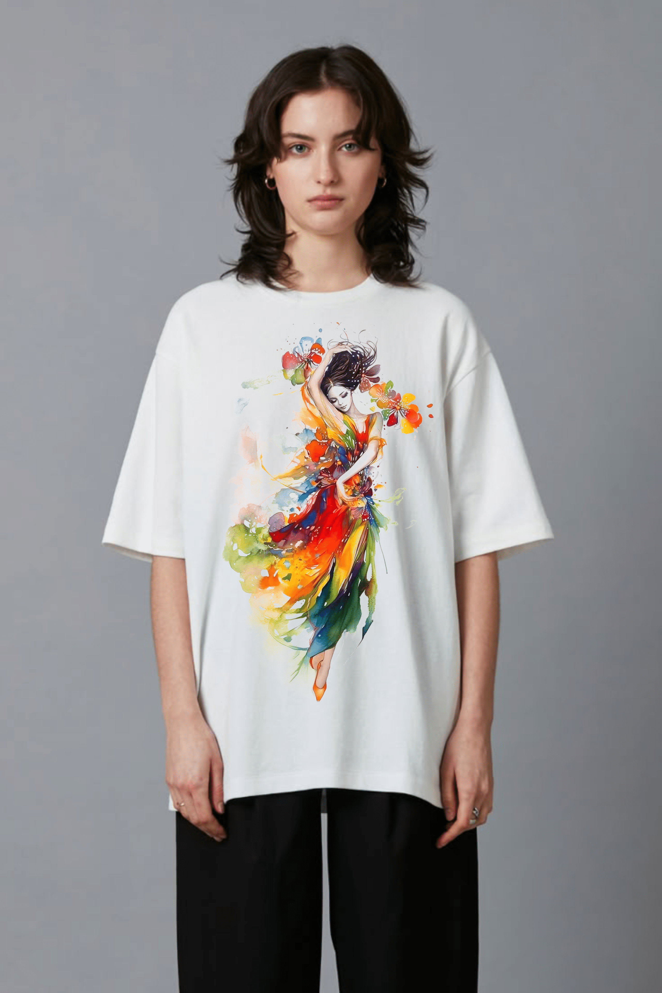 дамска тениска Dance and Grace, тениска с танц и нежност, тениска с DTF печат, елегантна тениска, памучна дамска тениска